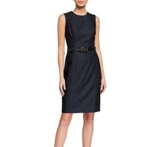 NWT Denim Sleeveless Belted Dress